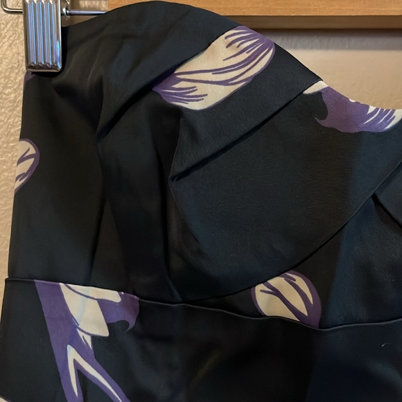 Karen Millen England Strapless Floral Ribbon Corset Dark Purple Black Top 8 - Picture 4 of 14